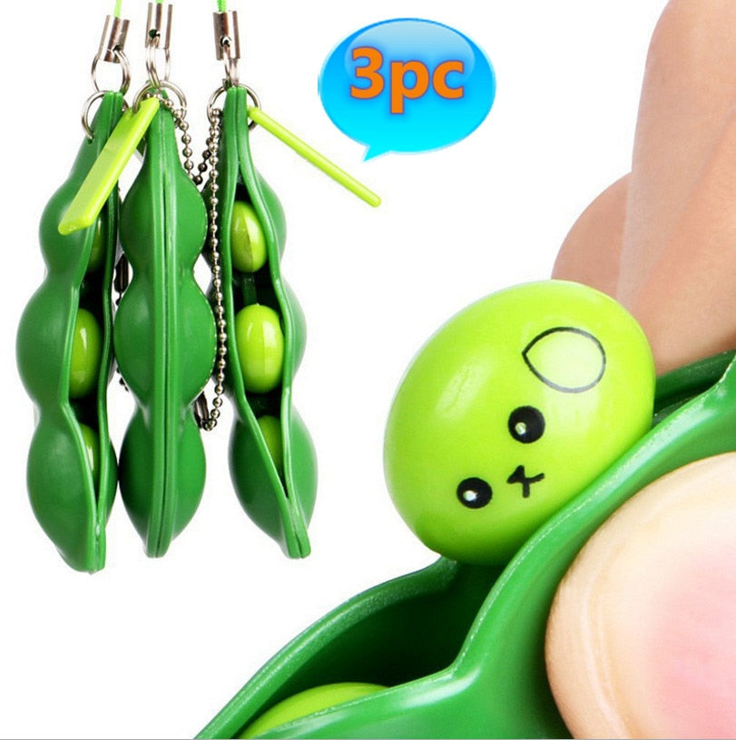 Pea Pod Fidget Keychain for Stress relief