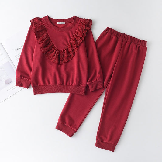 Girls Ruffle Lounge Set