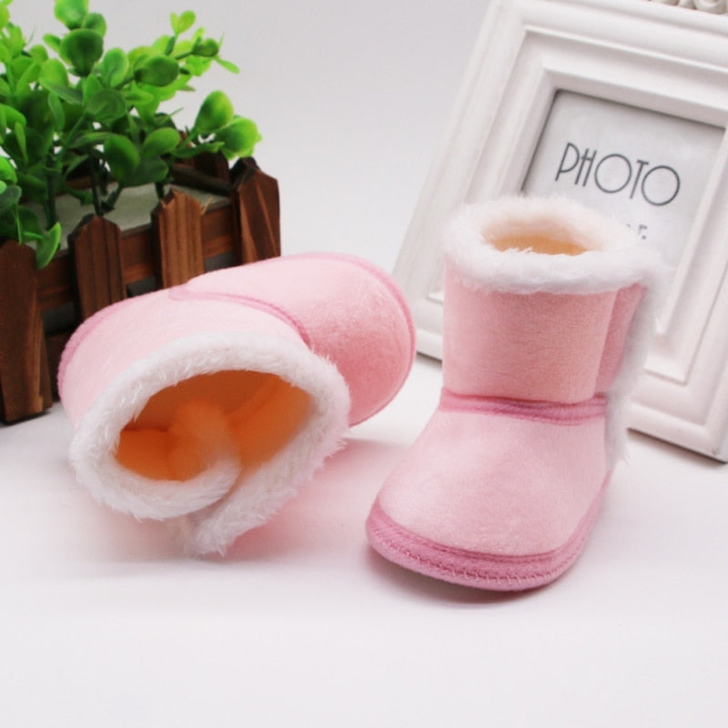 Warm Boots - Soft Sole Fur Snow Booties for 0-18M