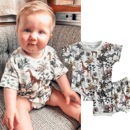 Animal Print Boys Short and Top Set