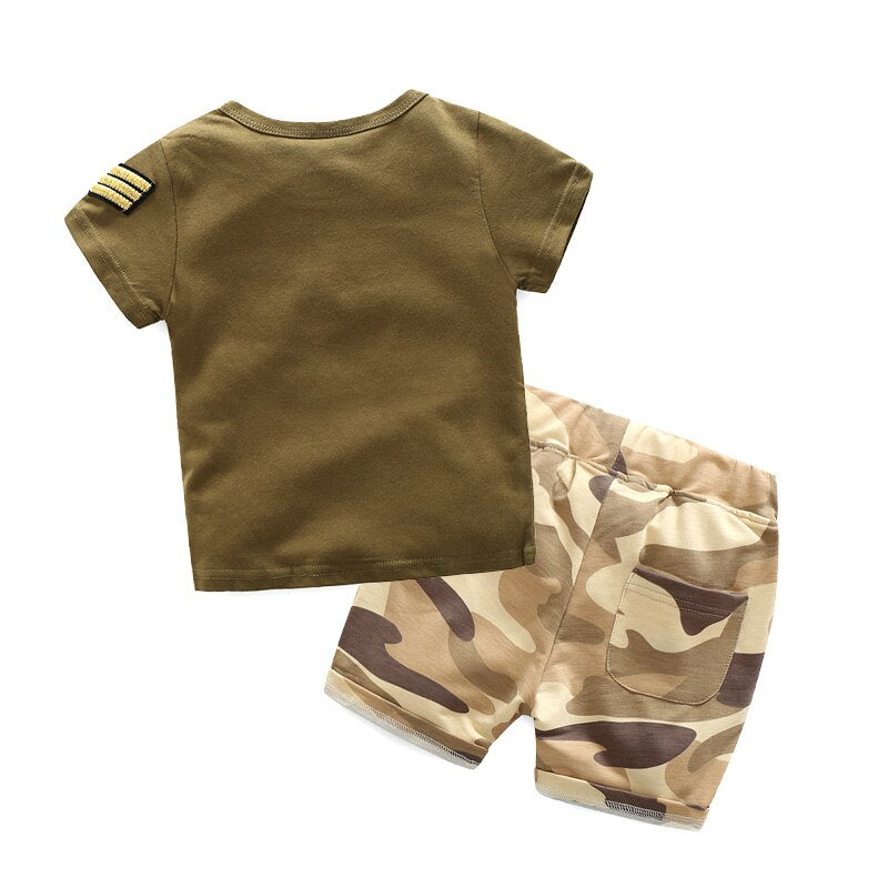 Boys Army Short and Top Set