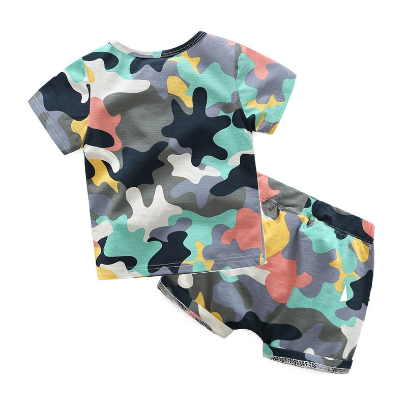 Boys Camouflage Top and Short Set