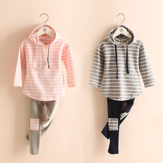 Girls Striped Lounge Set