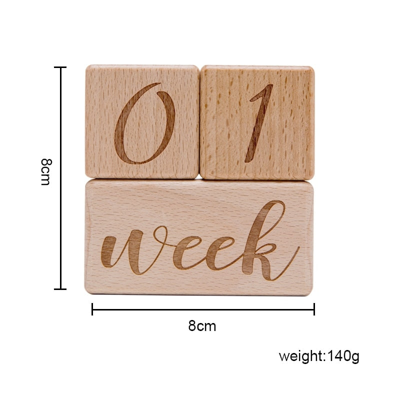 Baby Milestone Wooden Blocks