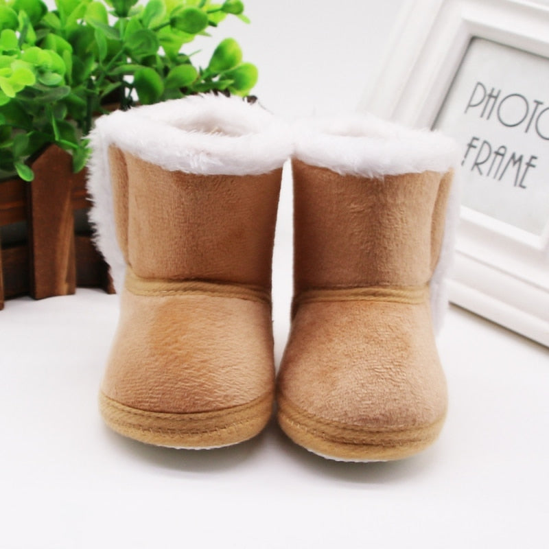 Warm Boots - Soft Sole Fur Snow Booties for 0-18M