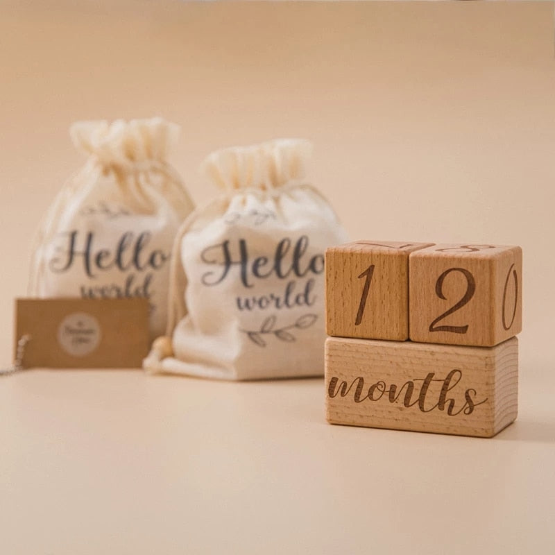 Baby Milestone Wooden Blocks