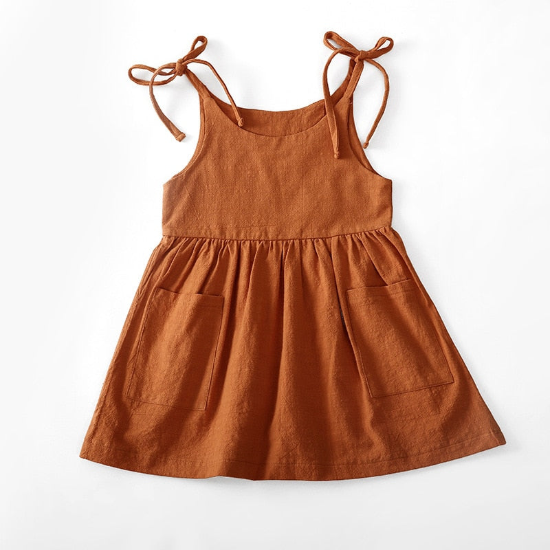 Girls Sleeveless Cotton Summer Dress