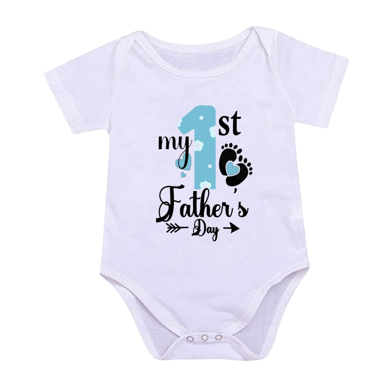 1st Father Day Print Baby Vest