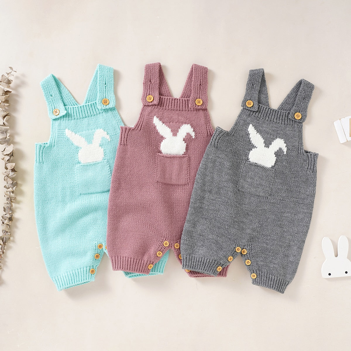 Rabbit Knitted Easter Jumpsuits