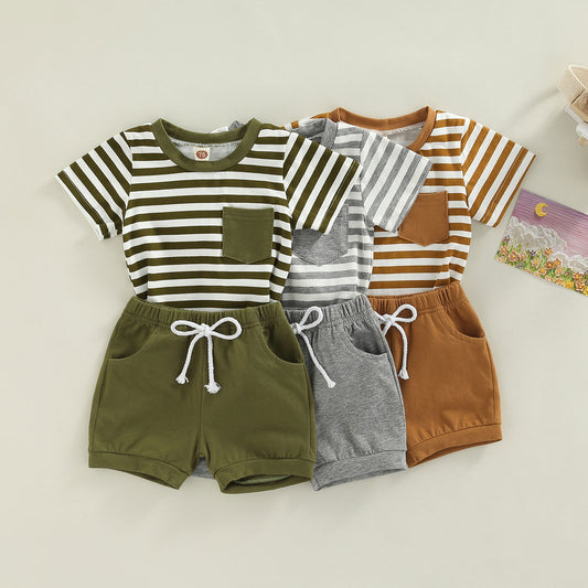 Boys Stripe Short And Top Set