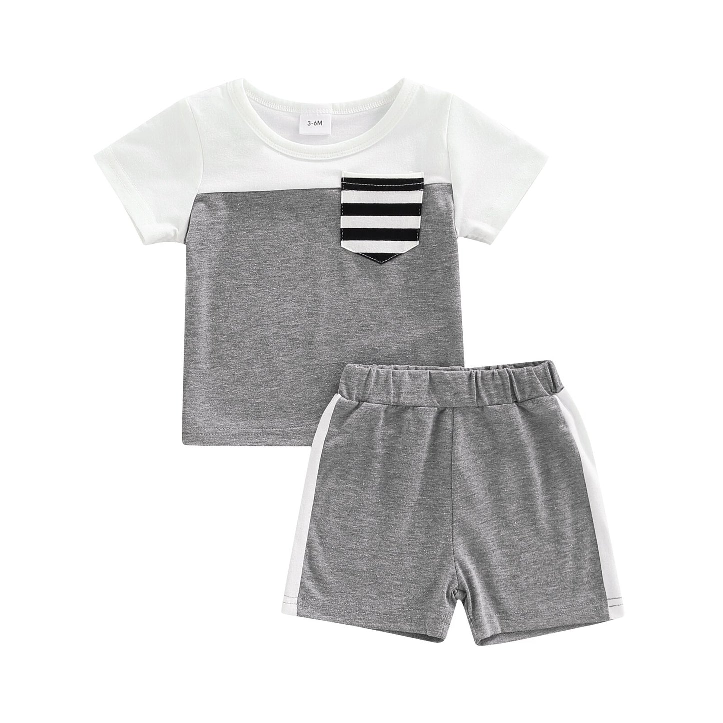 Striped T-shirt And Shorts Set