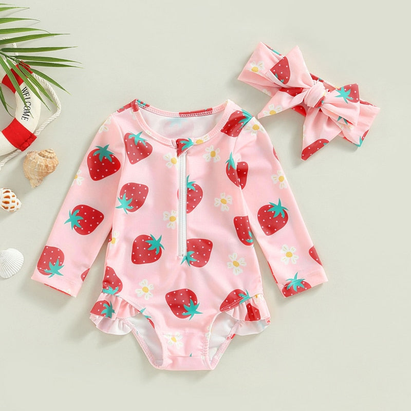 Strawberry Girls Swimming Costume