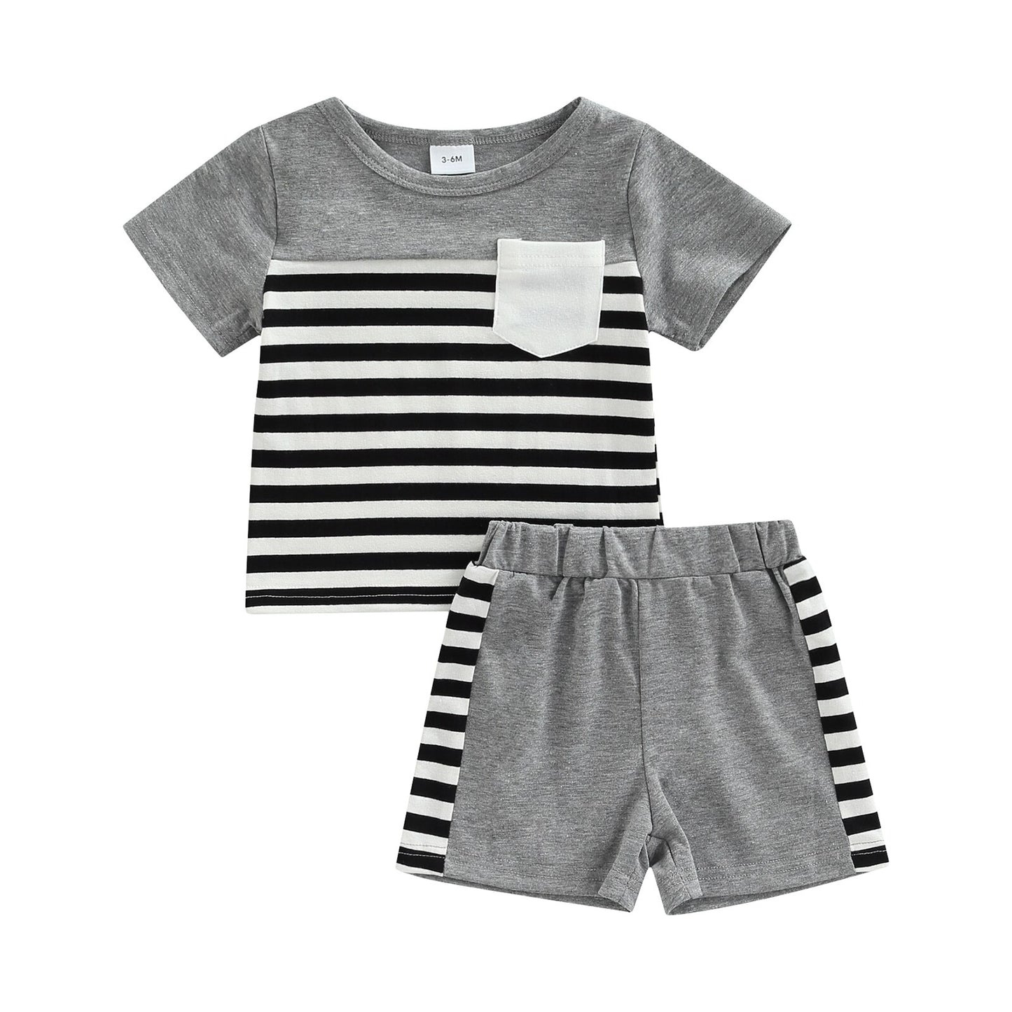 Striped T-shirt And Shorts Set