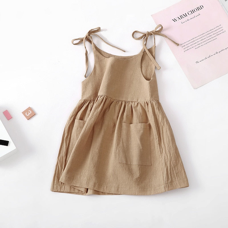 Girls Sleeveless Cotton Summer Dress