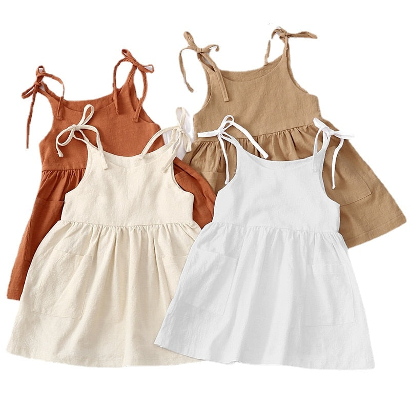 Girls Sleeveless Cotton Summer Dress