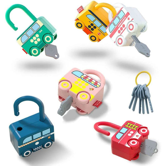 Montessori Children Learning Locks with Keys