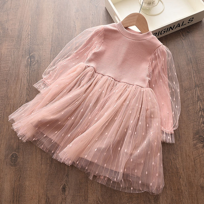 Girls Puff Sleeve Dress