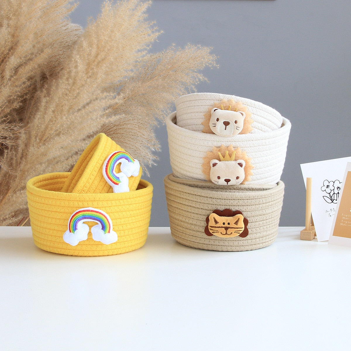 Cotton Rope Animal Woven Storage Basket