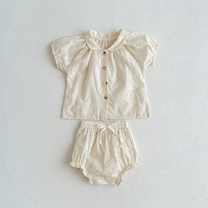 Girls Embroidery Top and Short Set