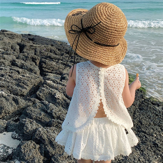 Girls Short Sleeved White Top