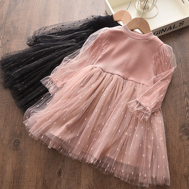 Girls Puff Sleeve Dress