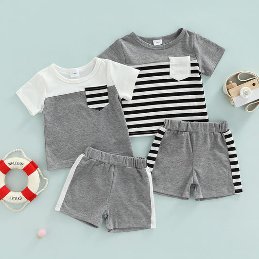 Striped T-shirt And Shorts Set