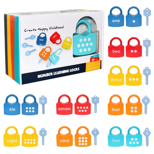 Montessori Lock Key Educational Number Matching