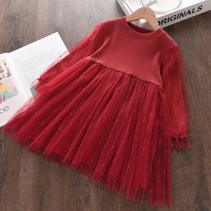 Girls Puff Sleeve Dress