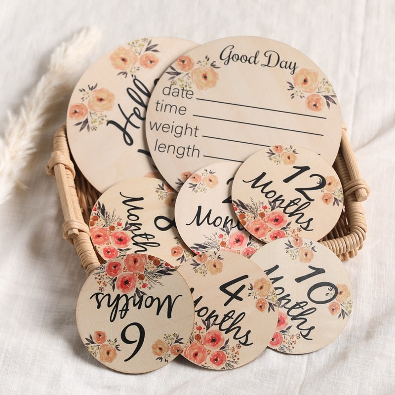 Wooden Milestone Cards