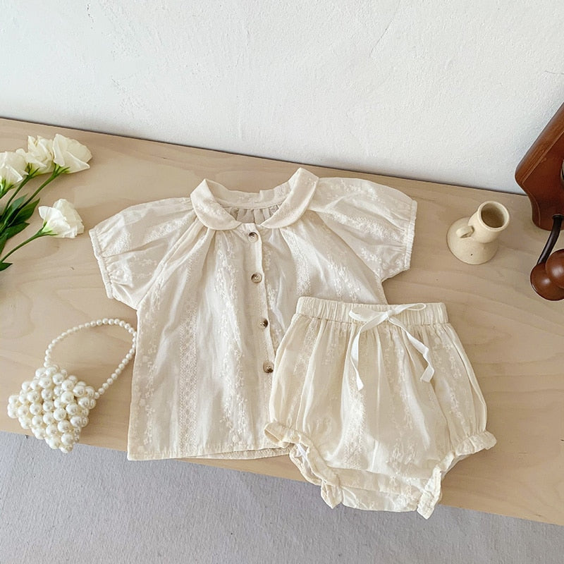 Girls Embroidery Top and Short Set