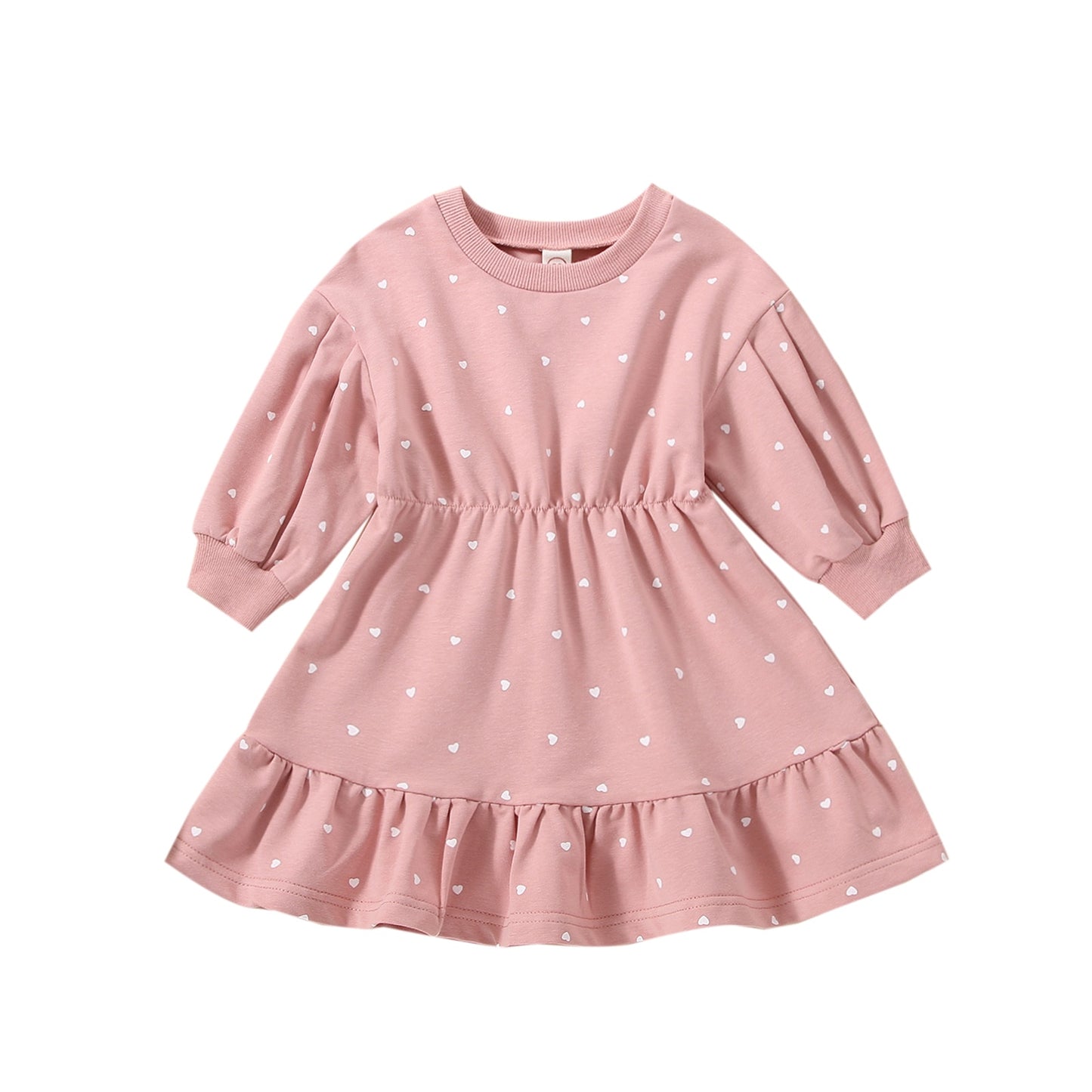 Girls Pink Heart Summer Dress