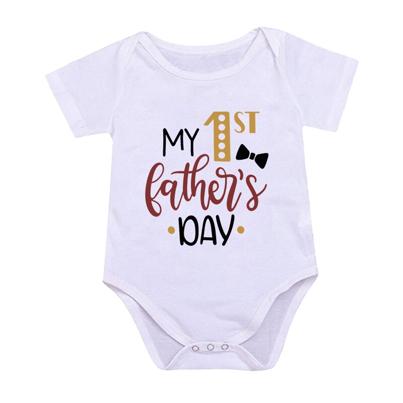 1st Father Day Print Baby Vest