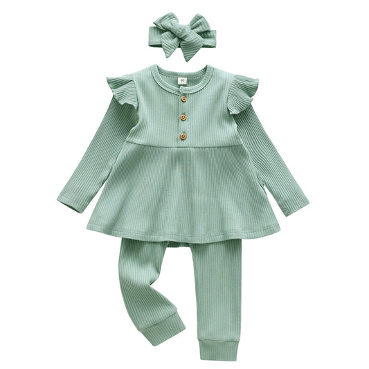 Ruffles Long Sleeves Clothing Sets