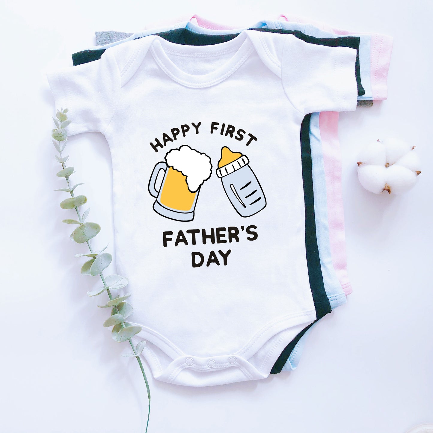 1st Fathers Day Baby Vest